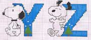 Schema punto croce snoopy y z