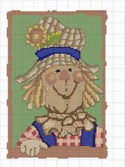 Schema punto croce spaventapasseri