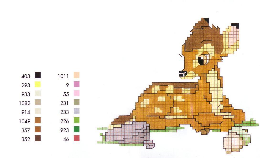 Schema punto croce Bambi4