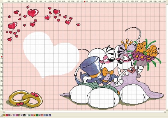 Schema punto croce Didll sposi