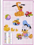 Schema punto croce Baby Pluto Paperino