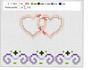 Schema punto croce Cuori