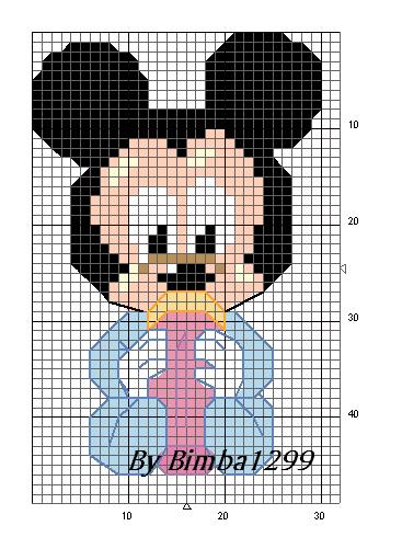 Schema punto croce Topolino 46 punti