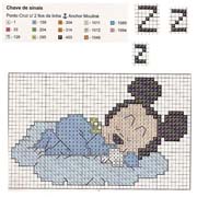 Schema punto croce Topolino dorme