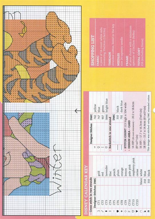 Schema punto croce Pooh calendar2