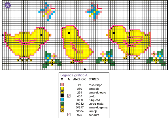 Schema punto croce Pulcini