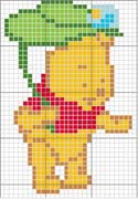 Schema punto croce Baby Pooh Foglia