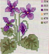 Schema punto croce Violette 2