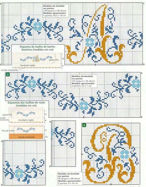 Schema punto croce A b elegante