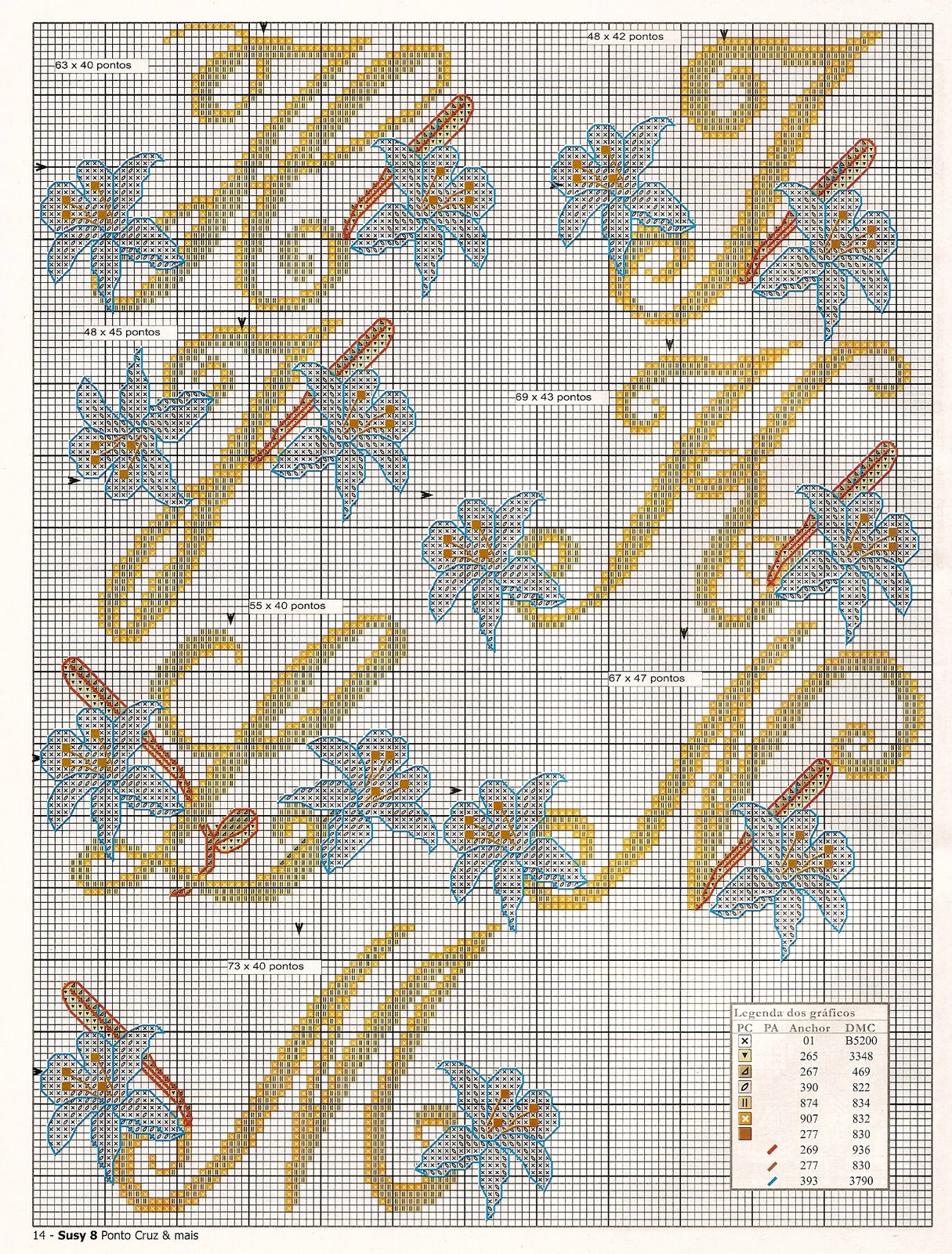 Schema punto croce Abc fiore 2