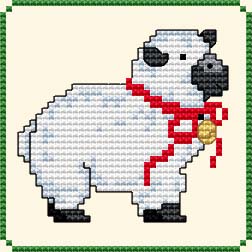 Schema punto croce Agnellino piccolo