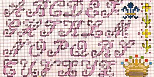 Schema punto croce Alfabeto 7