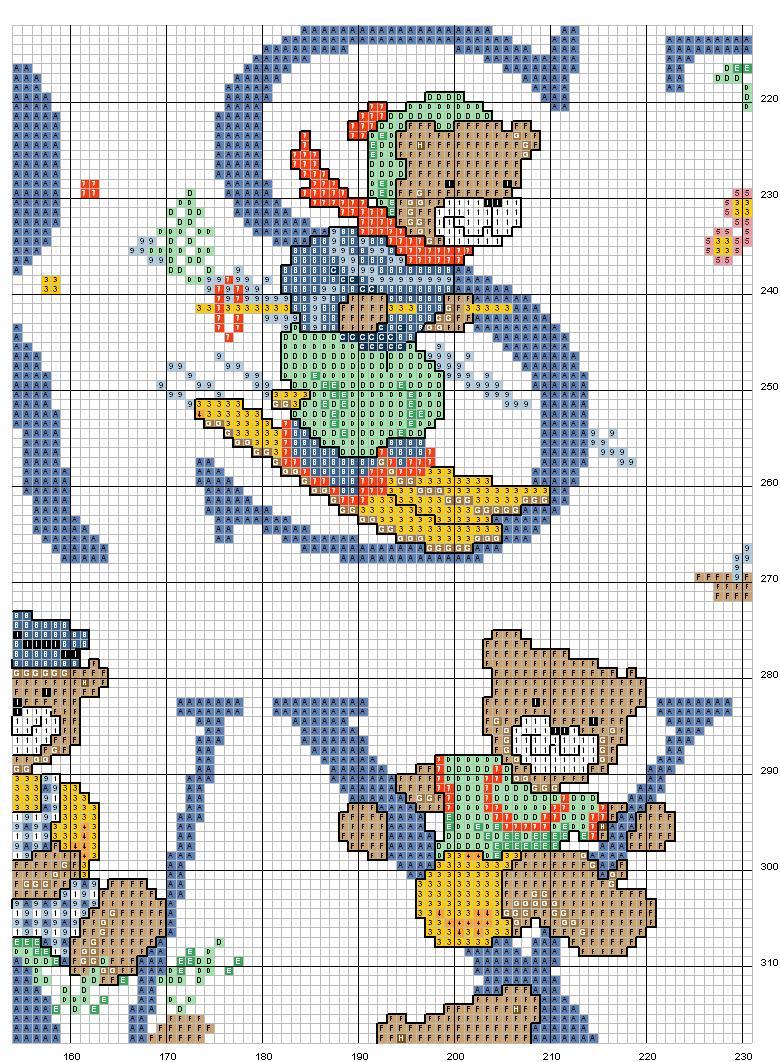 Schema punto croce Alfabeto orsi 12
