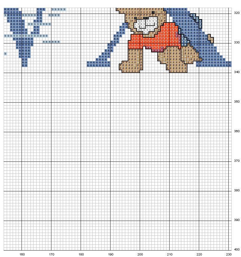 Schema punto croce Alfabeto orsi 13