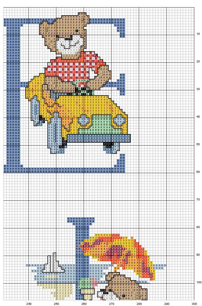 Schema punto croce Alfabeto orsi 14