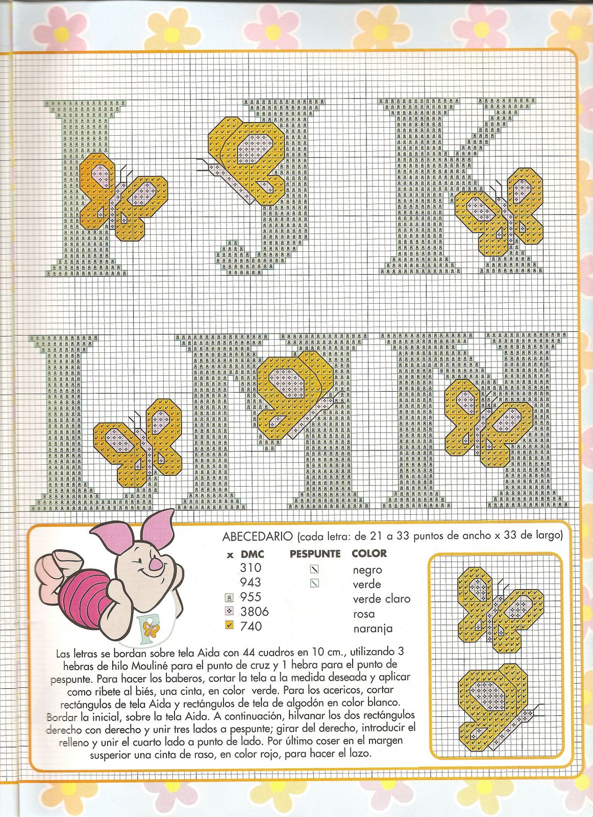 Schema punto croce Alfabeto winnie 2