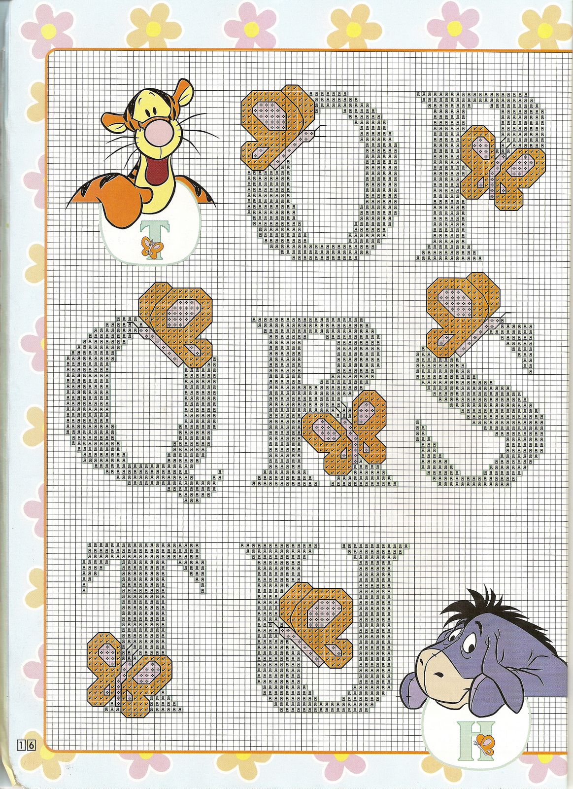 Schema punto croce Alfabeto winnie 3