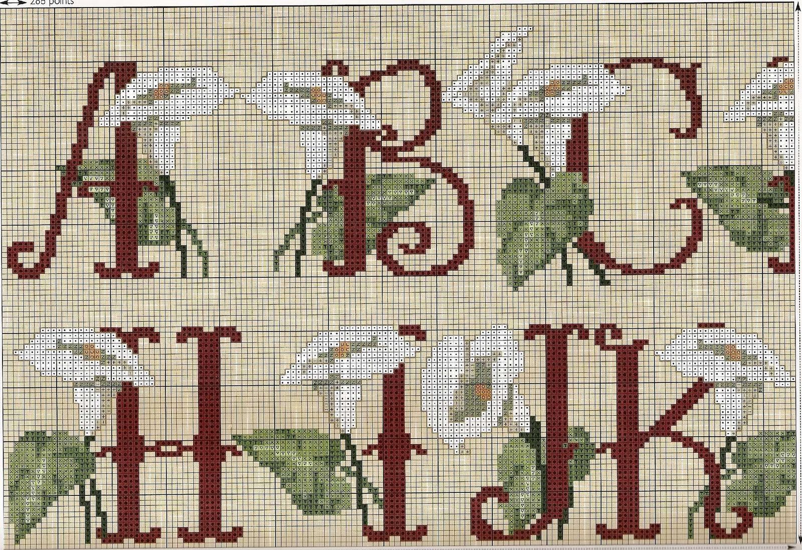 Schema punto croce Alfabeto calle 1