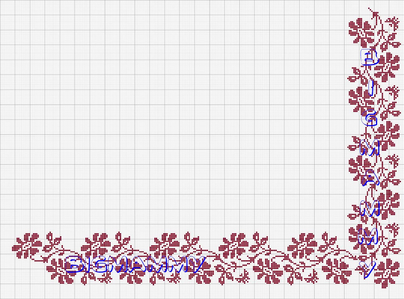 Schema punto croce Angolo fiori big