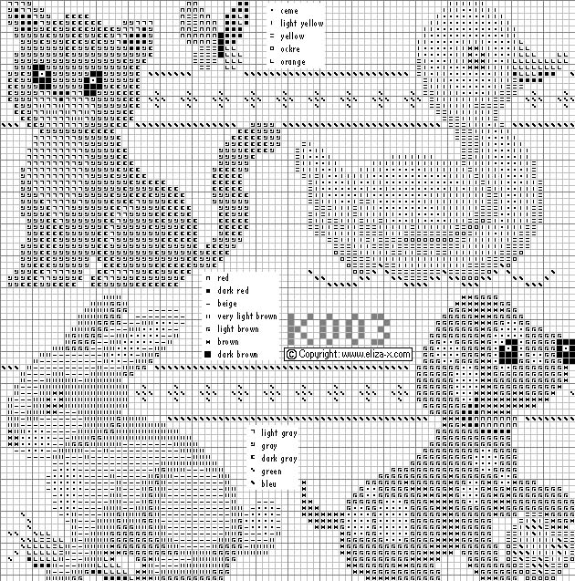 Schema punto croce Animaletti 1a