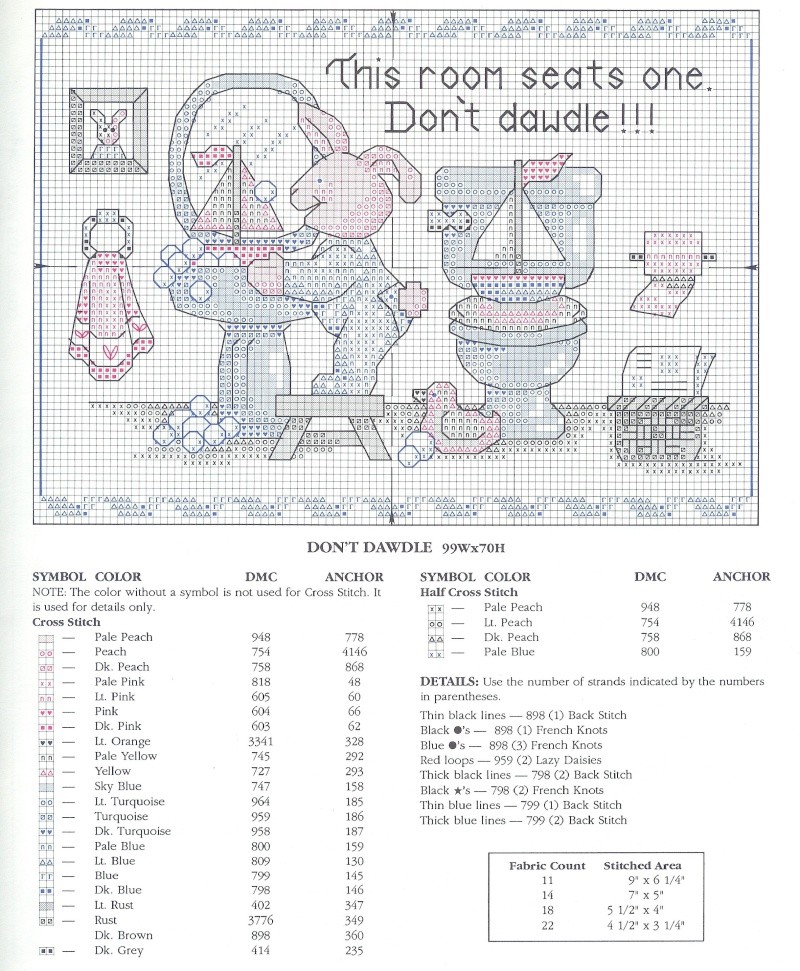 Schema punto croce Bagno giocare