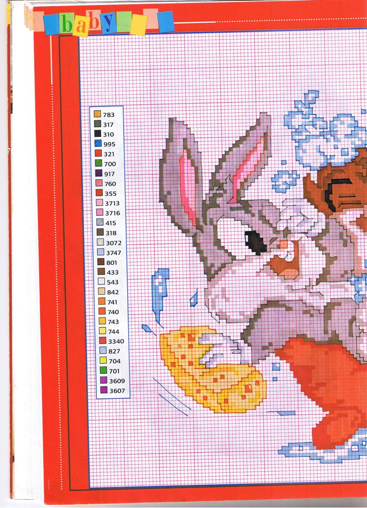 Schema punto croce Bagno looney tunes