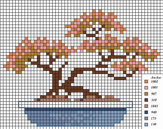 Schema punto croce Bonsai 2