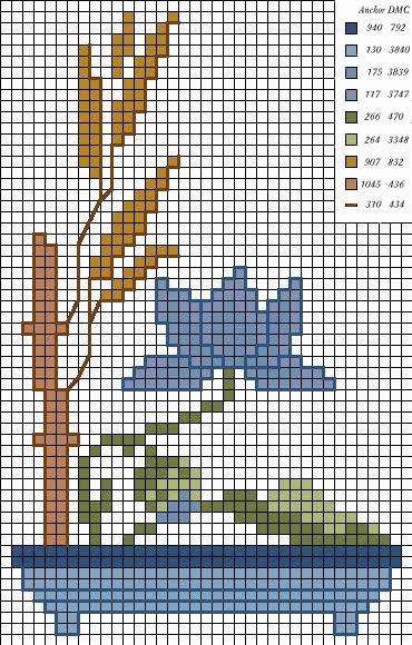 Schema punto croce Bonsai 5