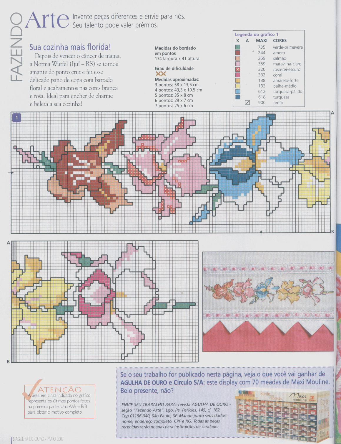 Schema punto croce Bordi fiori vari