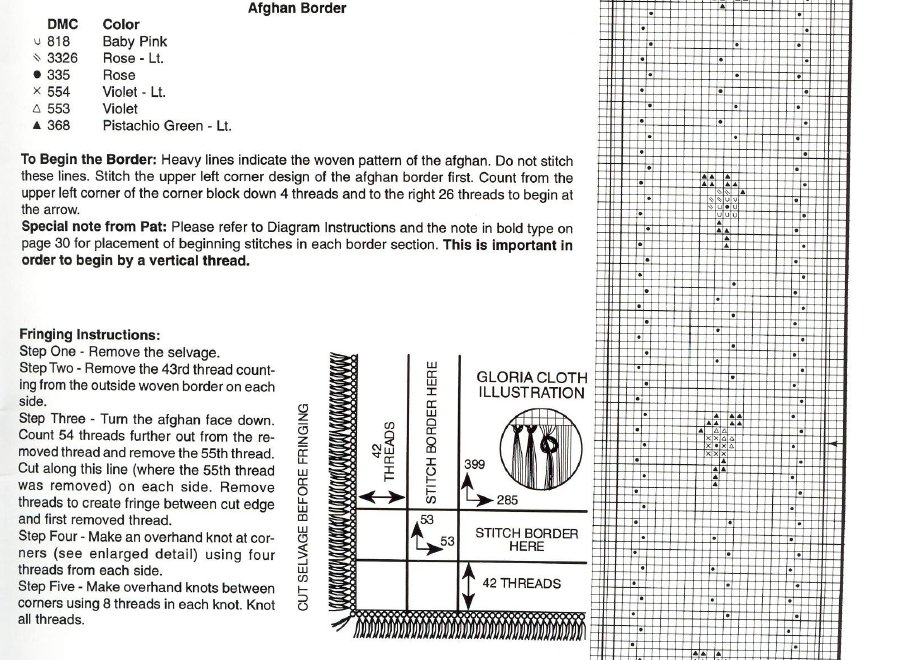 Schema punto croce Bordo afgano 3