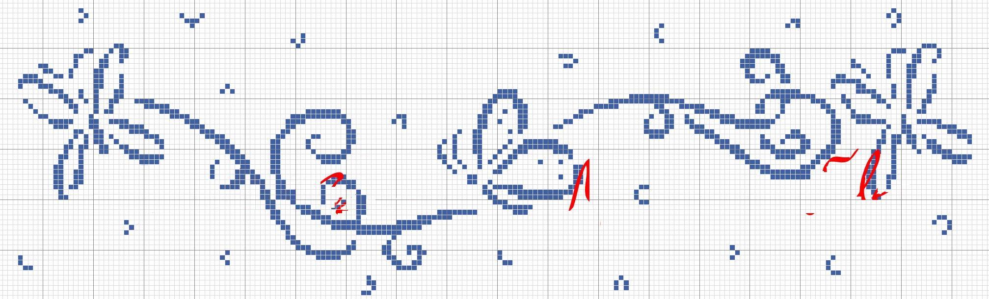 Schema punto croce Bordo farfalle ele