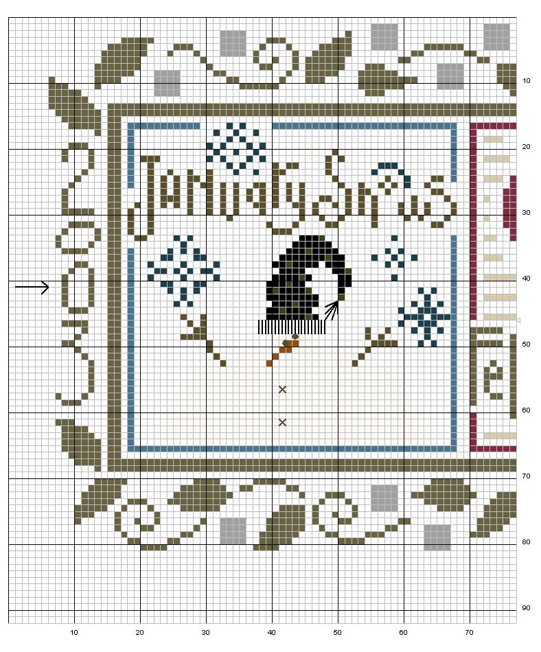 Schema punto croce Bordo snapper 1