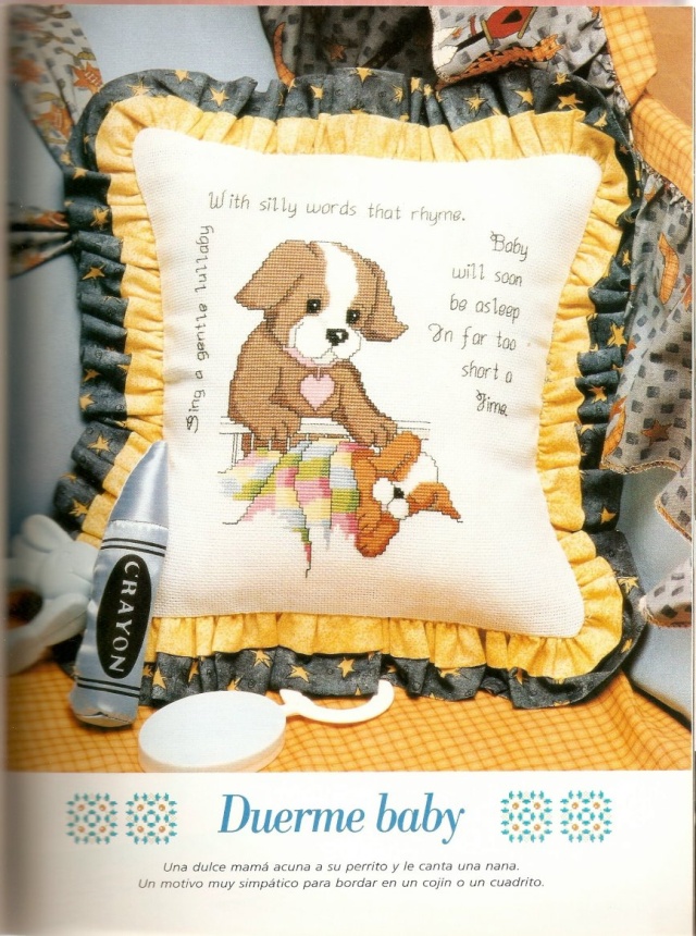 Schema punto croce Buonanotte cagnolino 0