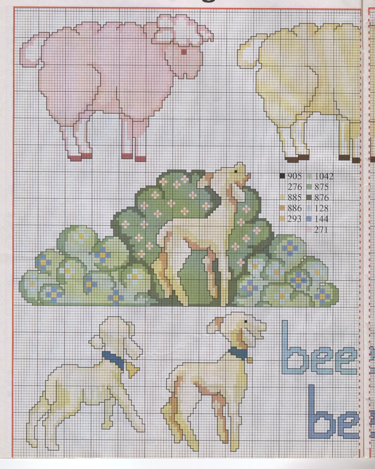 Schema punto croce Corredino baby 3