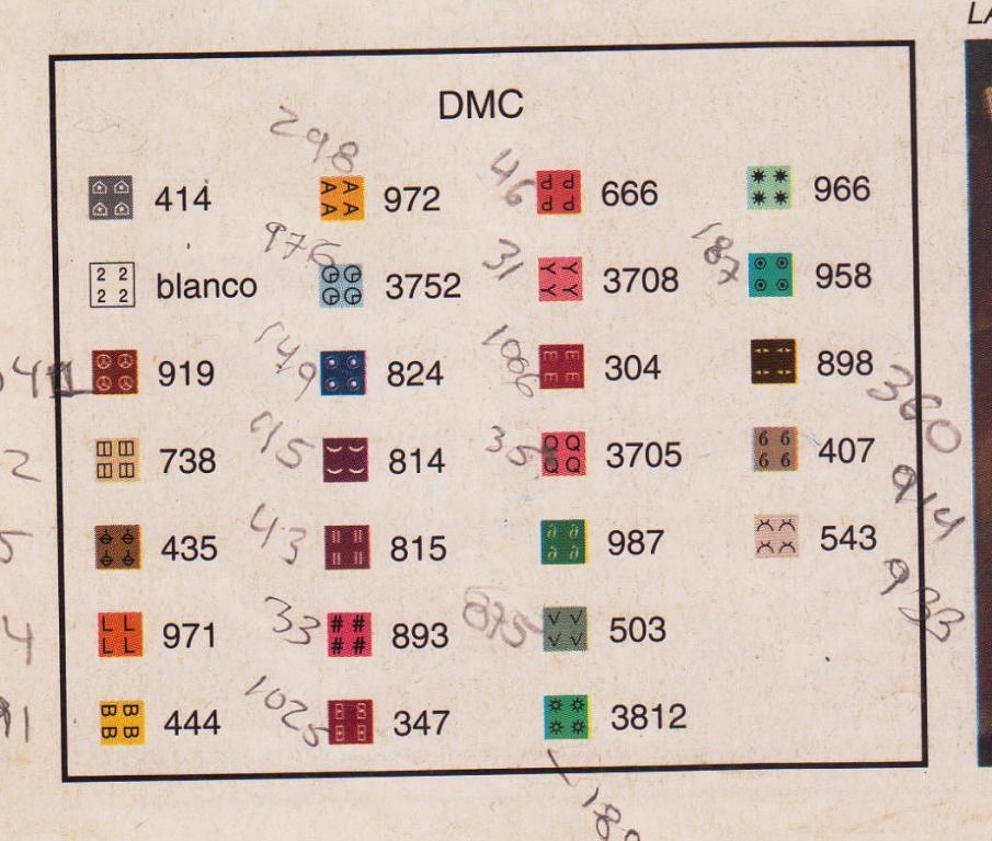 Schema punto croce Cuore croce legenda