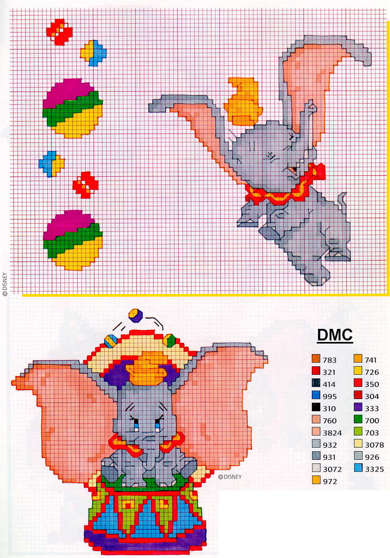 Schema punto croce Dumbo baby 2