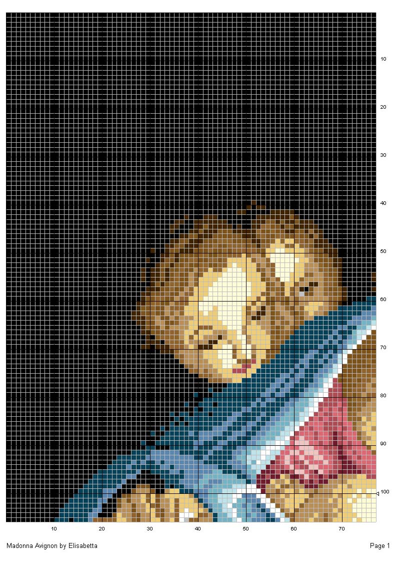 Schema punto croce Madonna avignone 2