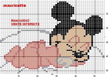 Schema punto croce Mickey bebe