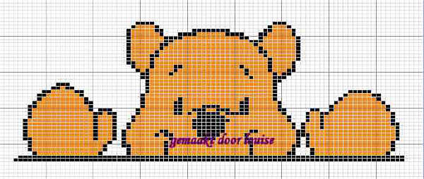 Schema punto croce Pooh affacciato