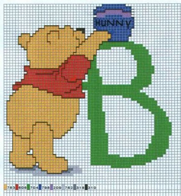 Schema punto croce Pooh b