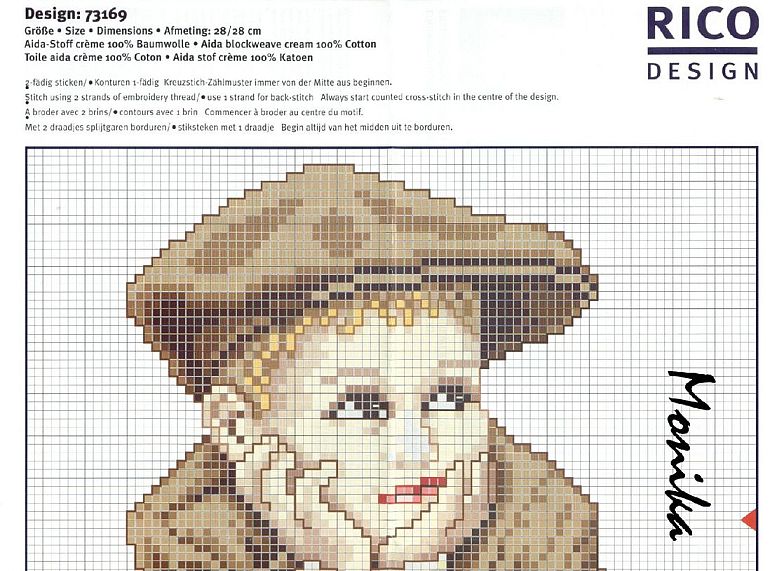 Schema punto croce Ragazzo con coppola 2