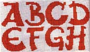 Schema punto croce Alfabeto-rosso-1