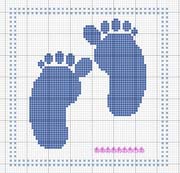 Schema punto croce Biscornu-piedi-azzurri