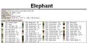 Schema punto croce Elefante-legenda