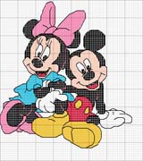 Schema punto croce Minnie-e-topolino