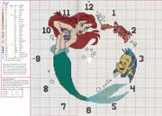 Schema punto croce Orologio-ariel