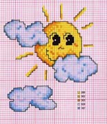 Schema punto croce Sole-nuvole