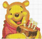 Schema punto croce Winnie-con-torta