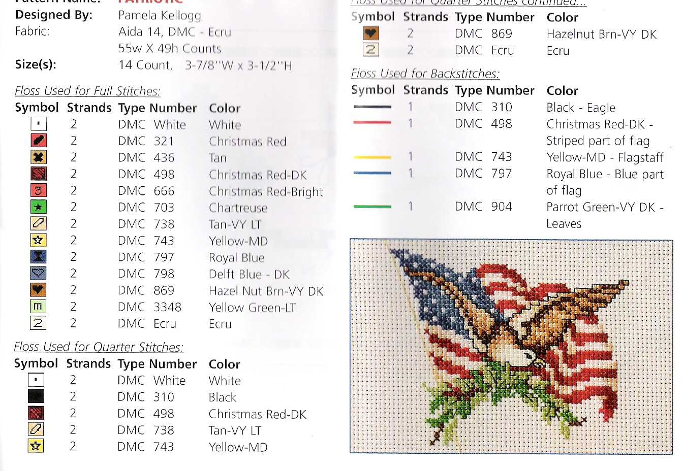Schema punto croce Usa flag 2