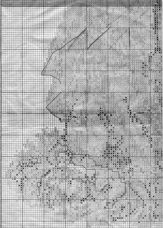 Schema punto croce Vestito rossella 16